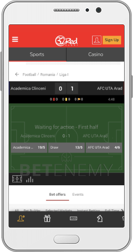 32red mobile live bets on Android