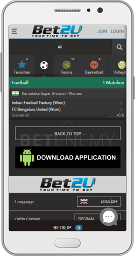 Bet2u mobile bets on Android