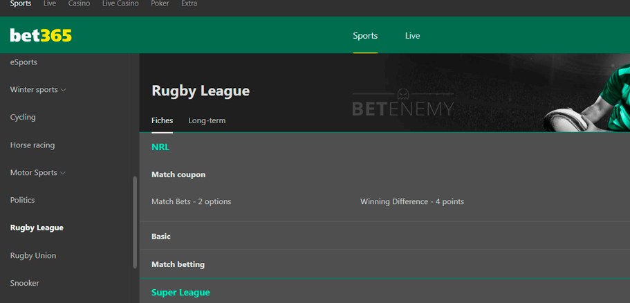 Bet365 Rugby League