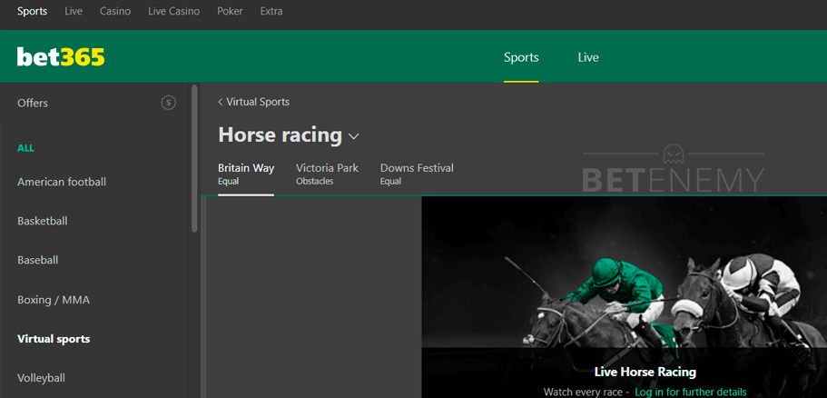Bet365 virtual horse racing