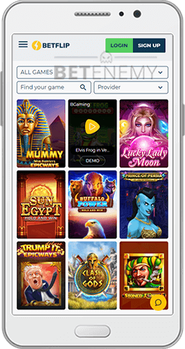BetFlip Casino Mobile Version