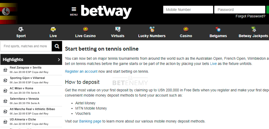 Betway Australian Open betting