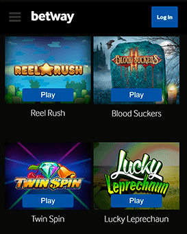 Betway mobile casino screenshot