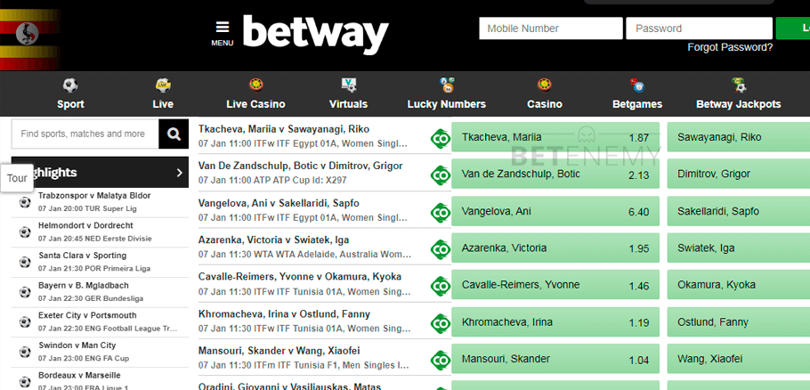 Betway US Open betting