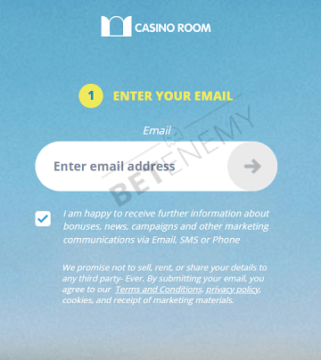 Casino Room signup form