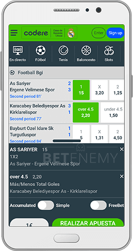 Codere mobile bet on Android