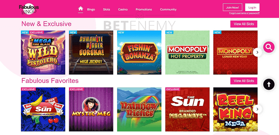 Fabulous Bingo Website Design