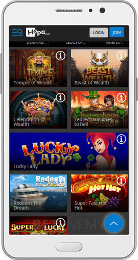 Hopa casino games on Android