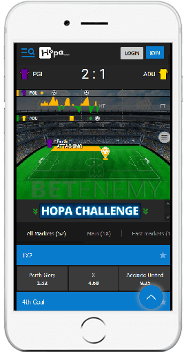Hopa mobile live bets on iOS