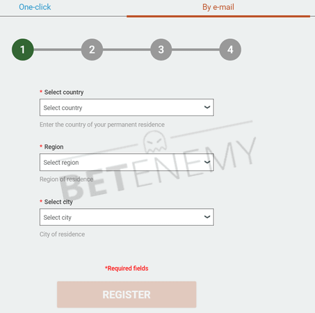 melbet registration form by email