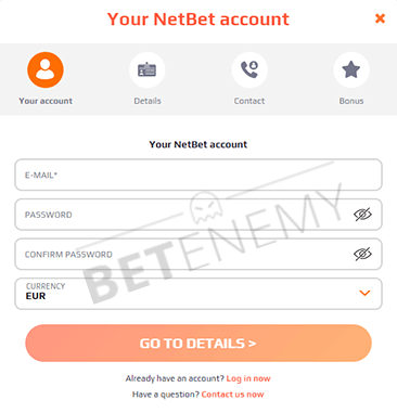 NetBet Casino Registration