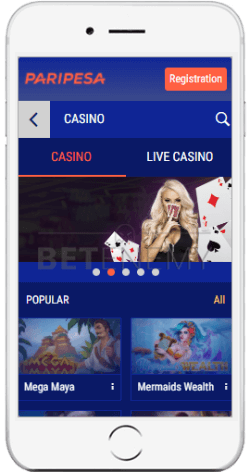 Paripesa casino mobile app for iOS