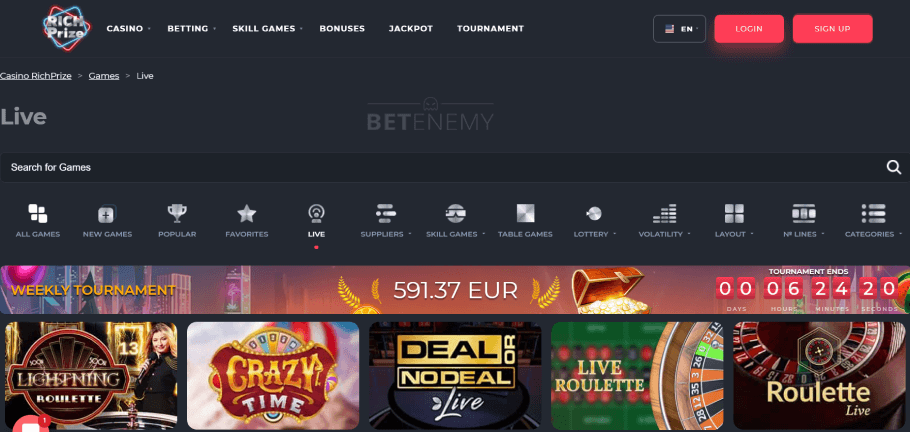 RichPrize Casino Live Games