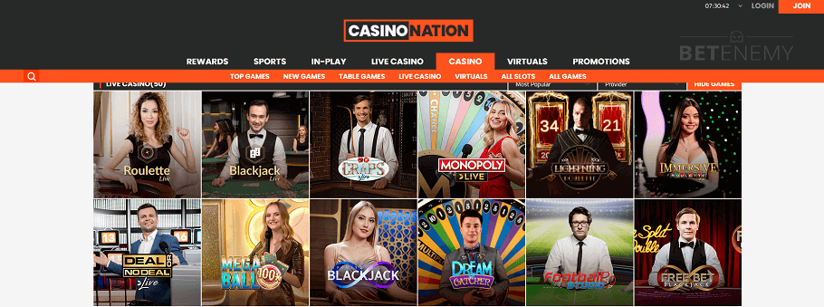 Sportnation live casino