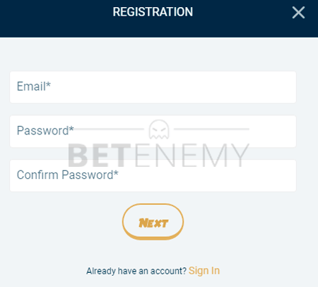 Registration form of Svenbet