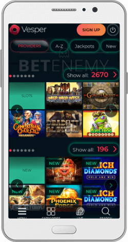 Vesper Casino Mobile Version