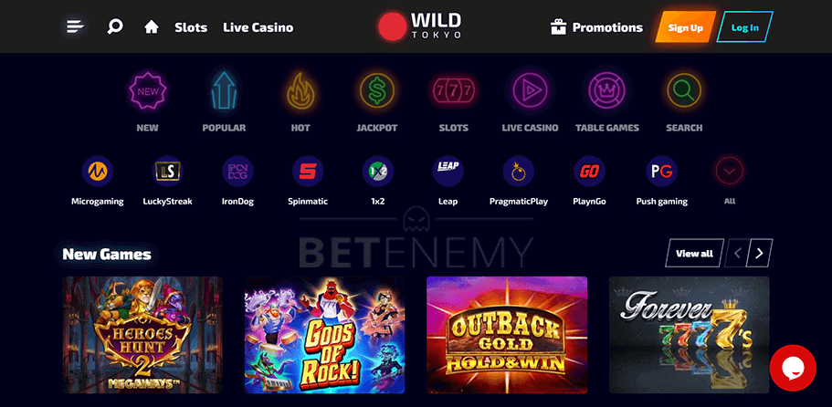 WildTokyo Casino Website Design