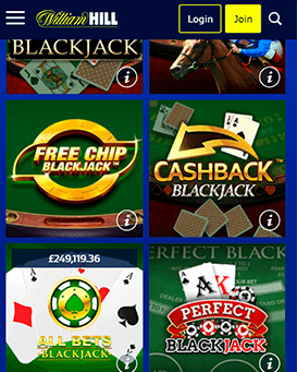 William Hill casino mobile screenshot