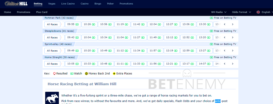 William Hill derby betting