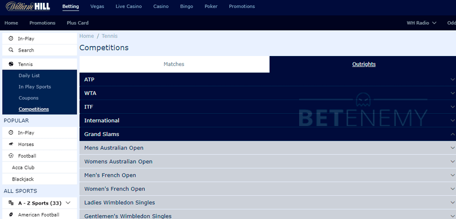 William Hill US Open betting